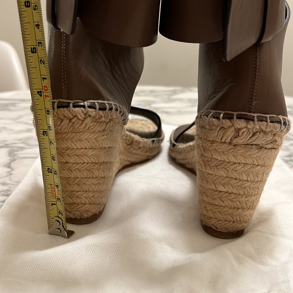 Celine Leather Ankle Wrap Espadrilles Wedge 39 - Picture 8 of 12